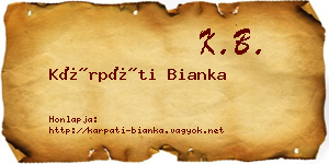 Kárpáti Bianka névjegykártya