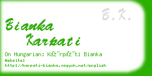 bianka karpati business card